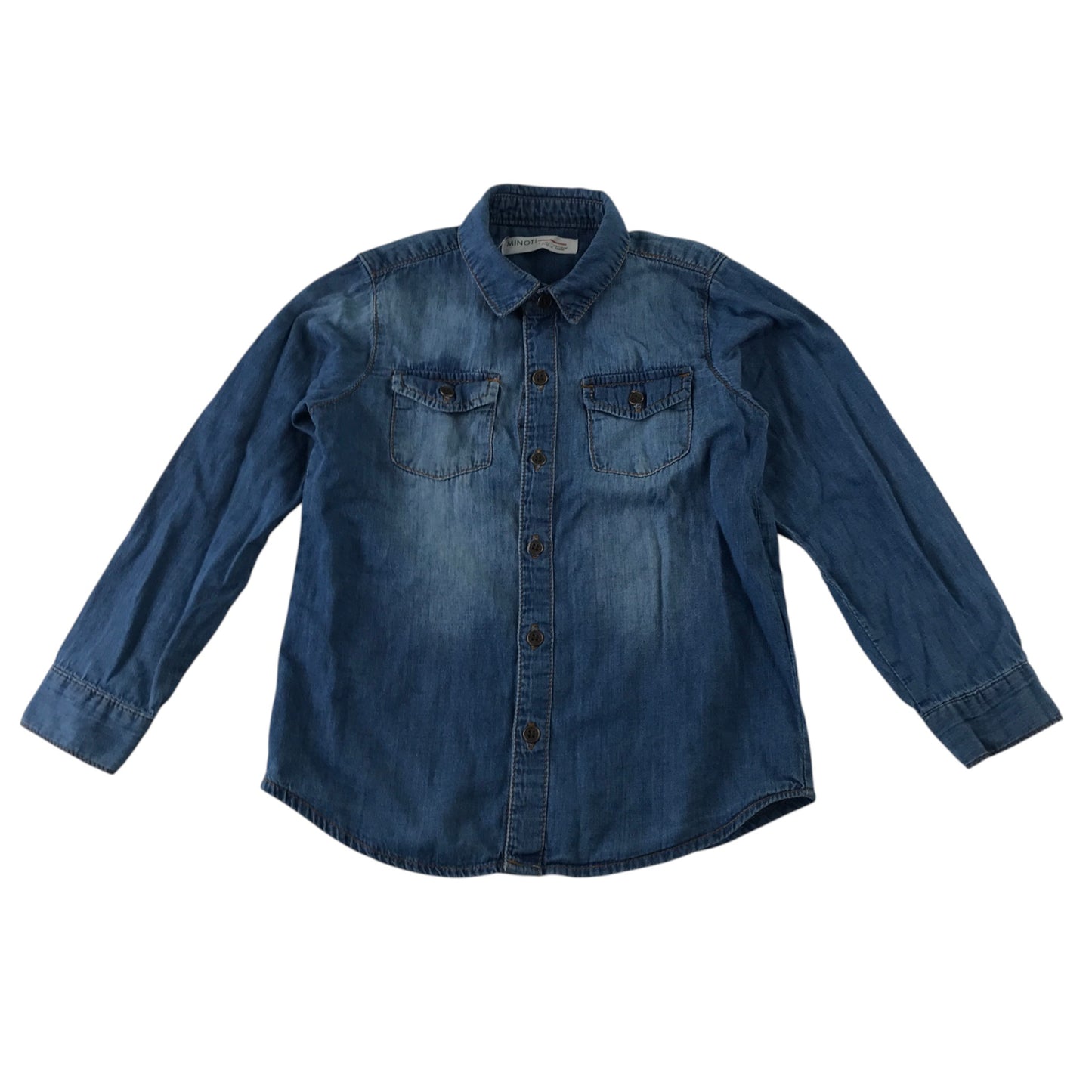 Minoti 5-6 years blue denim shirt cotton