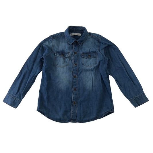 Minoti 5-6 years blue denim shirt cotton