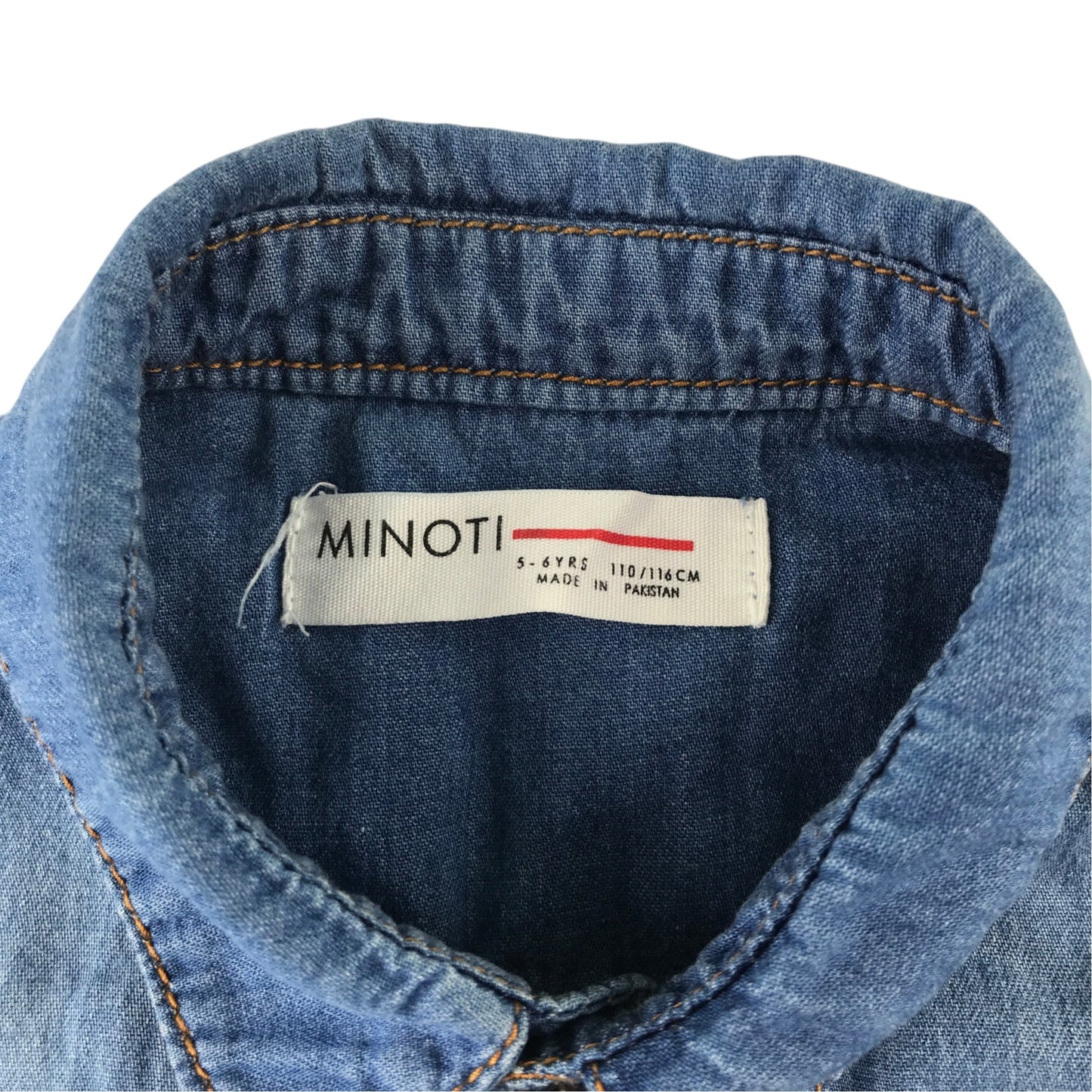 Minoti 5-6 years blue denim shirt cotton