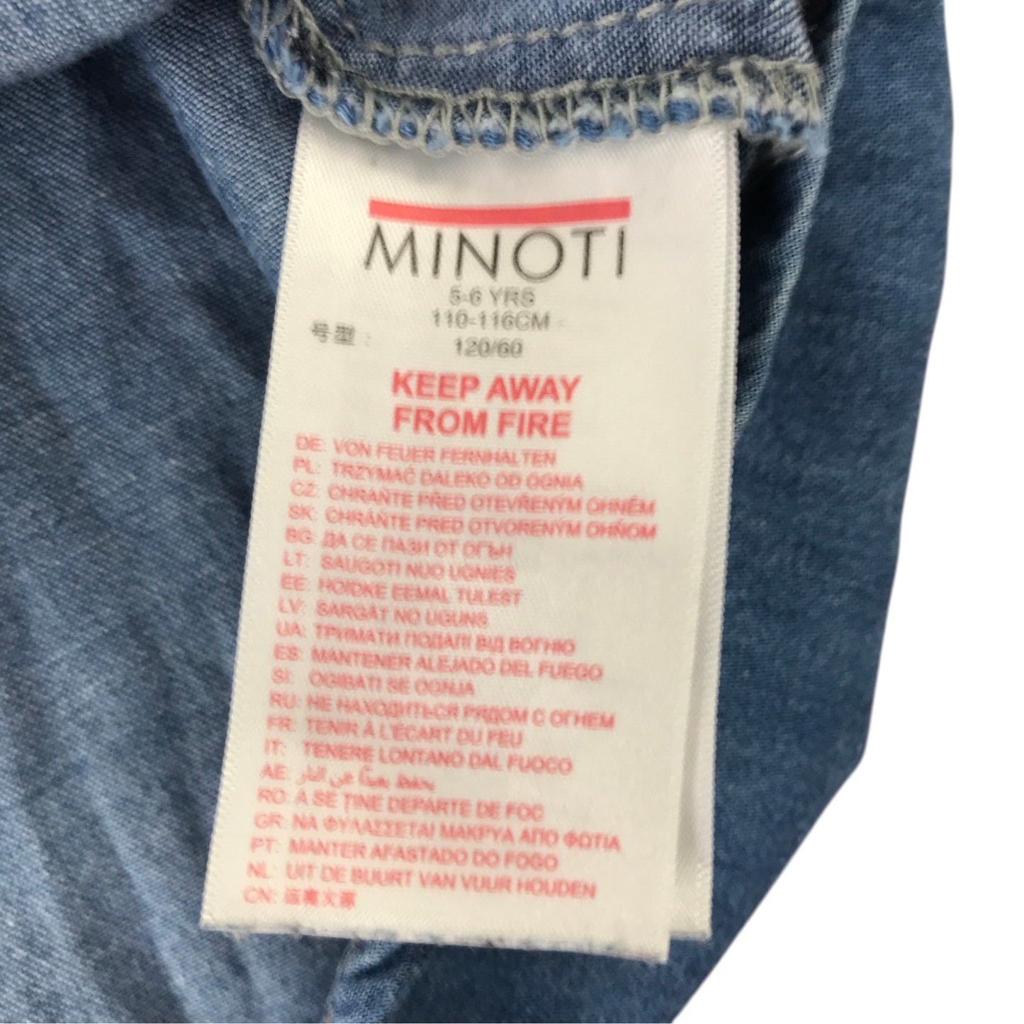 Minoti 5-6 years blue denim shirt cotton