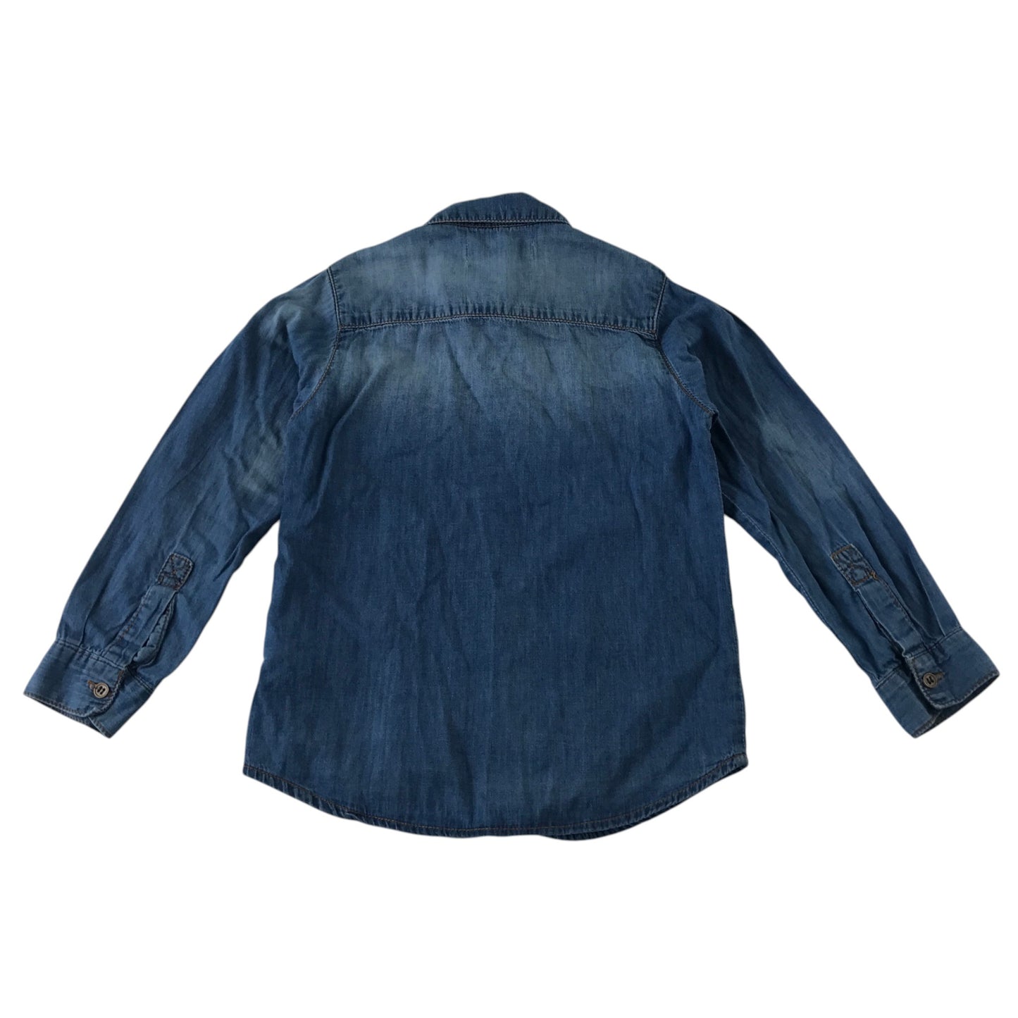 Minoti 5-6 years blue denim shirt cotton