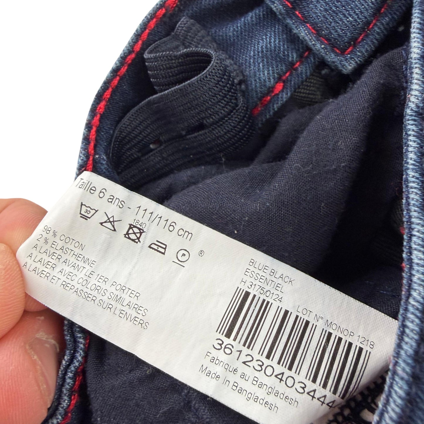 Monoprix 6 years dark blue jeans cotton elastane