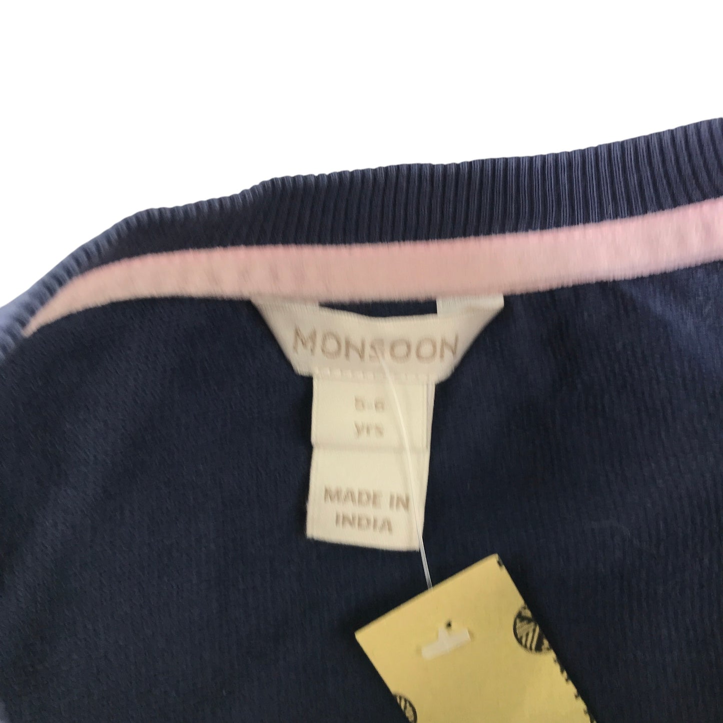 Monsoon 5-6 years navy sequin long bodied jersey sweater