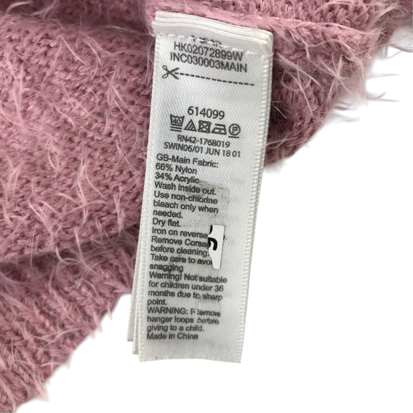 Monsoon 5-6 years pink fluffy cardigan nylon acrylic
