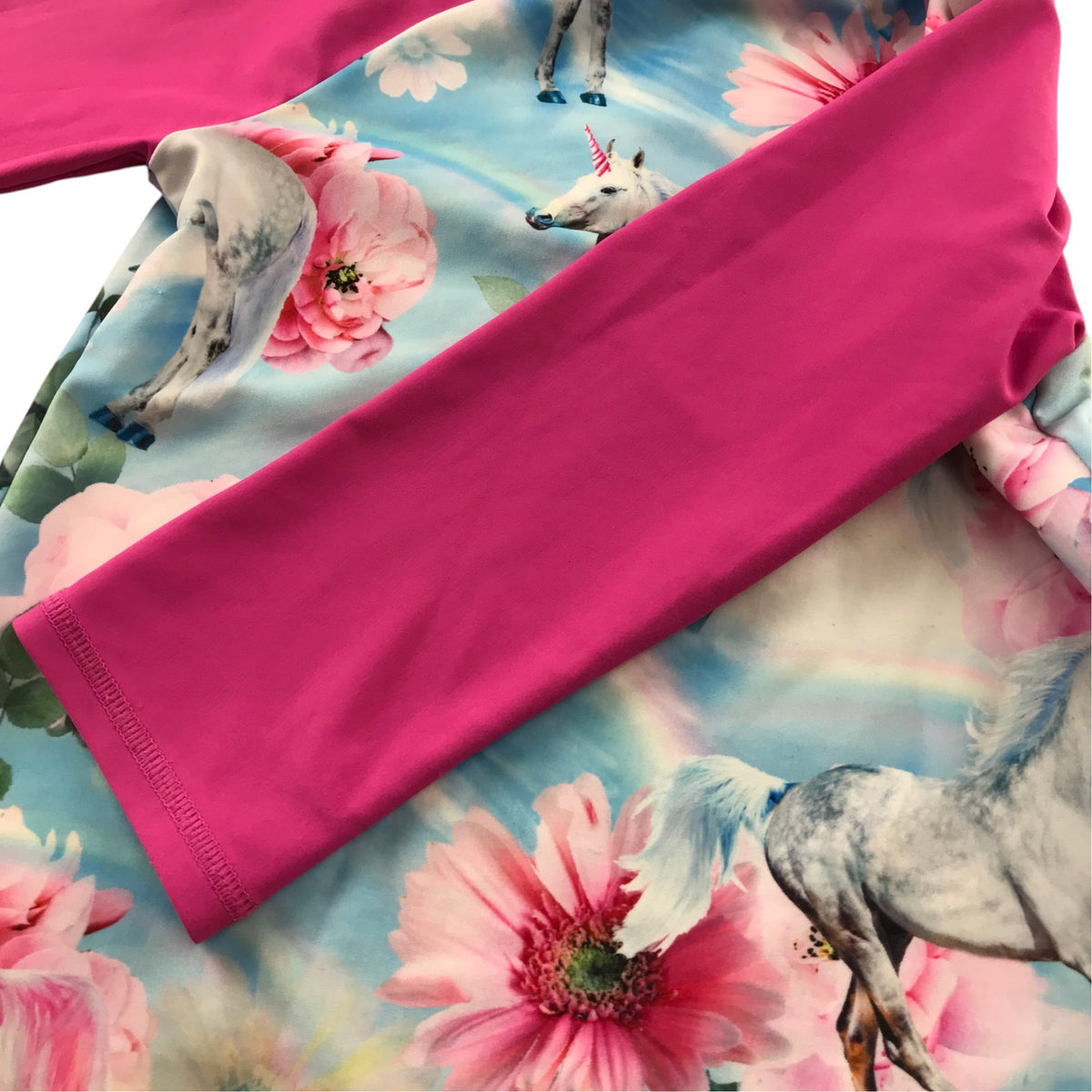 Monsoon 7-8 years pink swim top floral unicorn