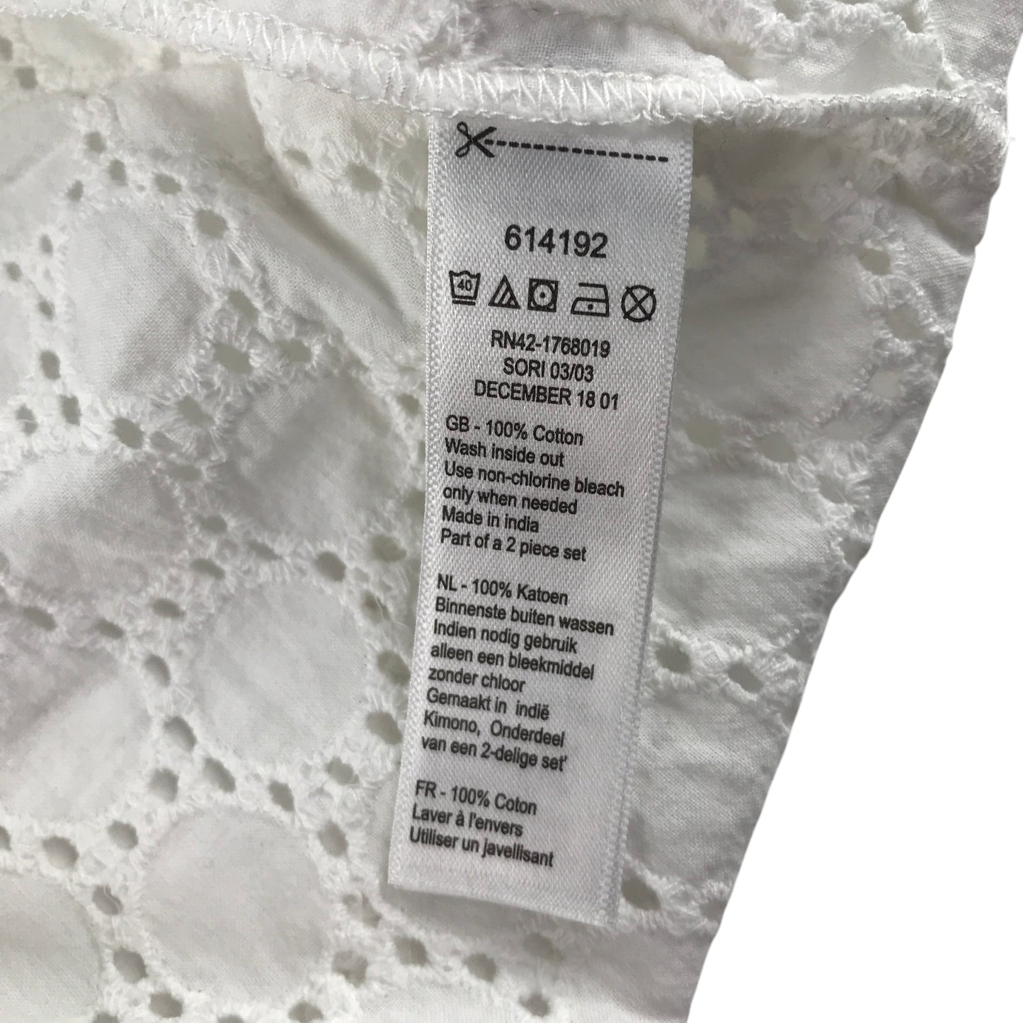 Monsoon 7-8 years white embroidered 2-part cotton blouse