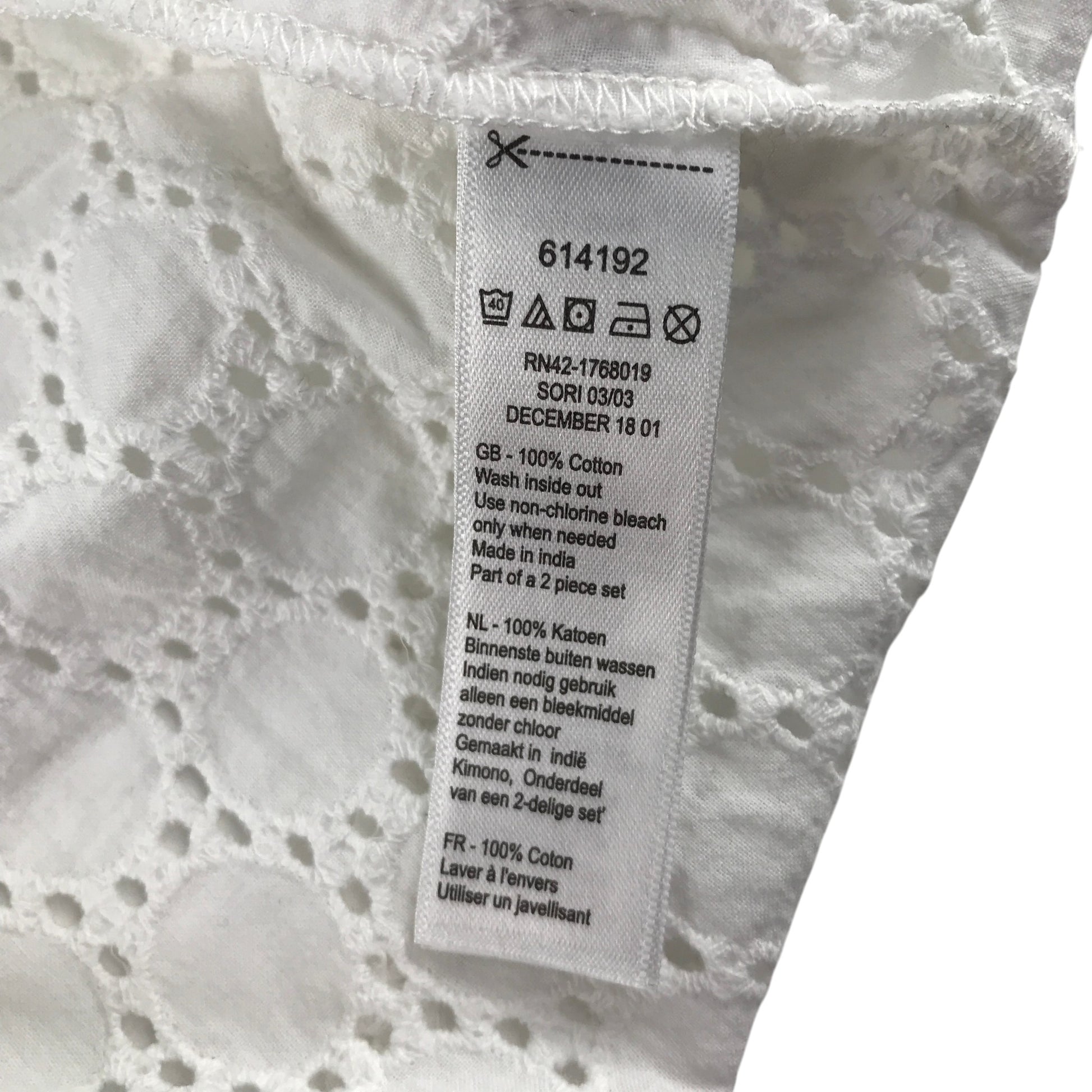 Monsoon 7-8 years white embroidered 2-part cotton blouse