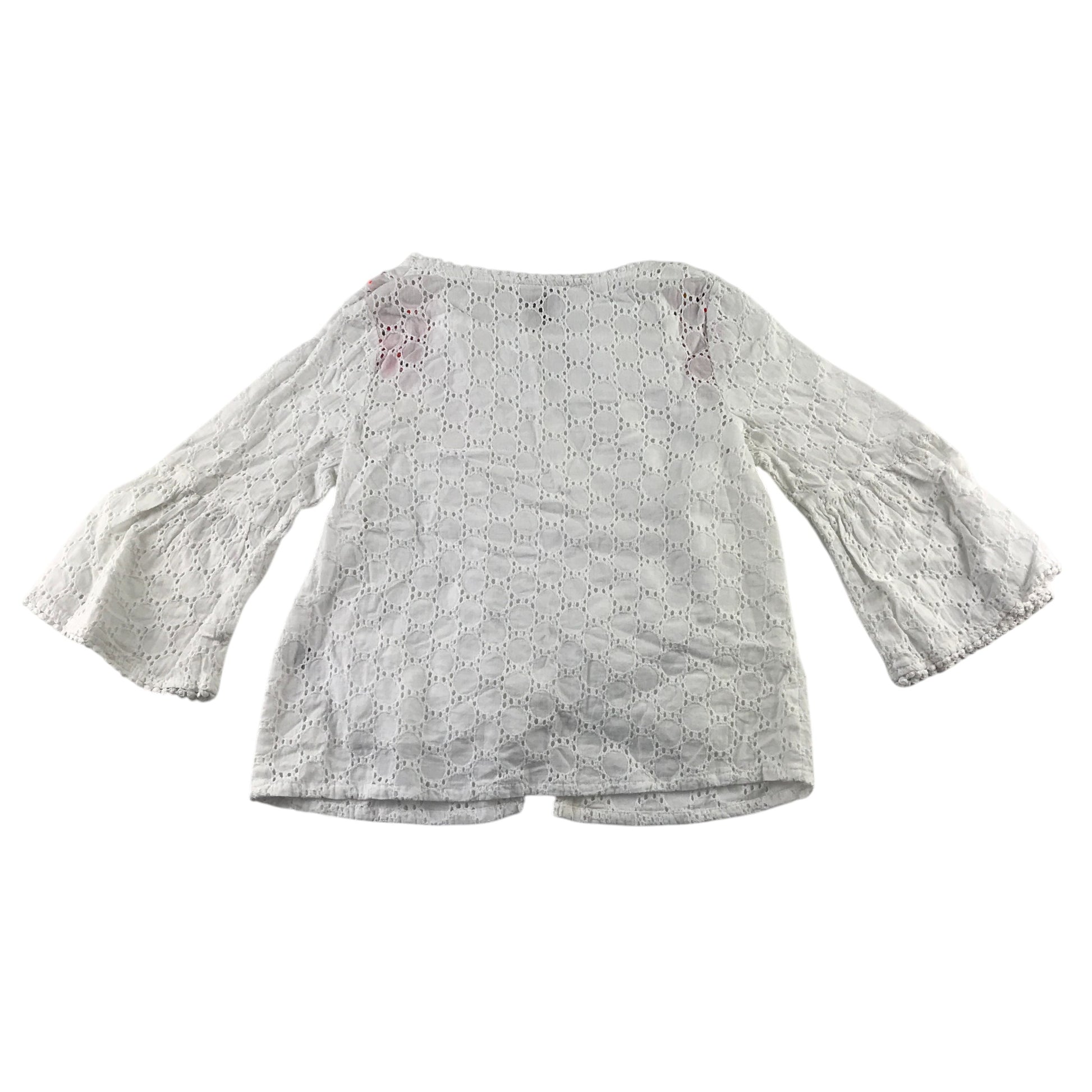 Monsoon 7-8 years white embroidered 2-part cotton blouse
