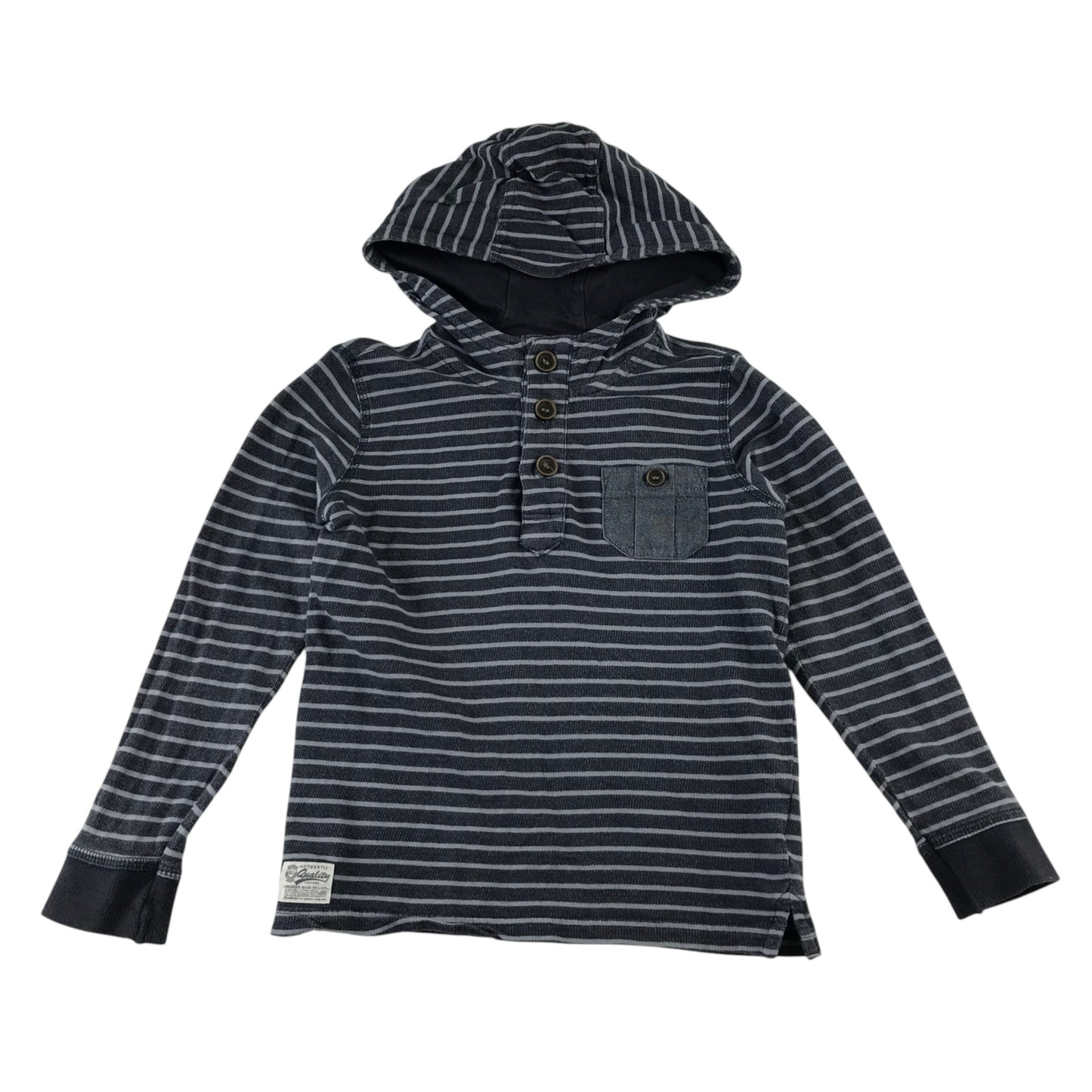 Mothercare 5-6 years dark blue stripe hoodie cotton