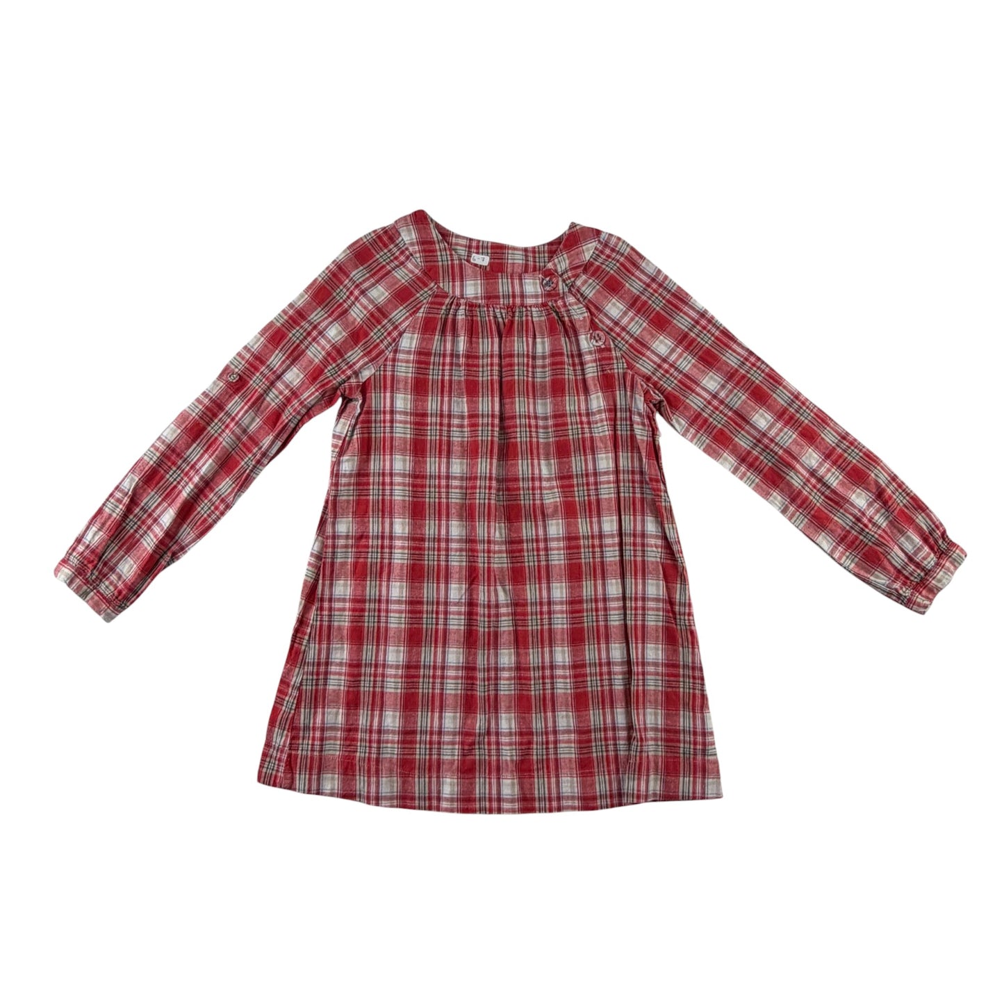 Mothercare 6-7 years red check dress cotton