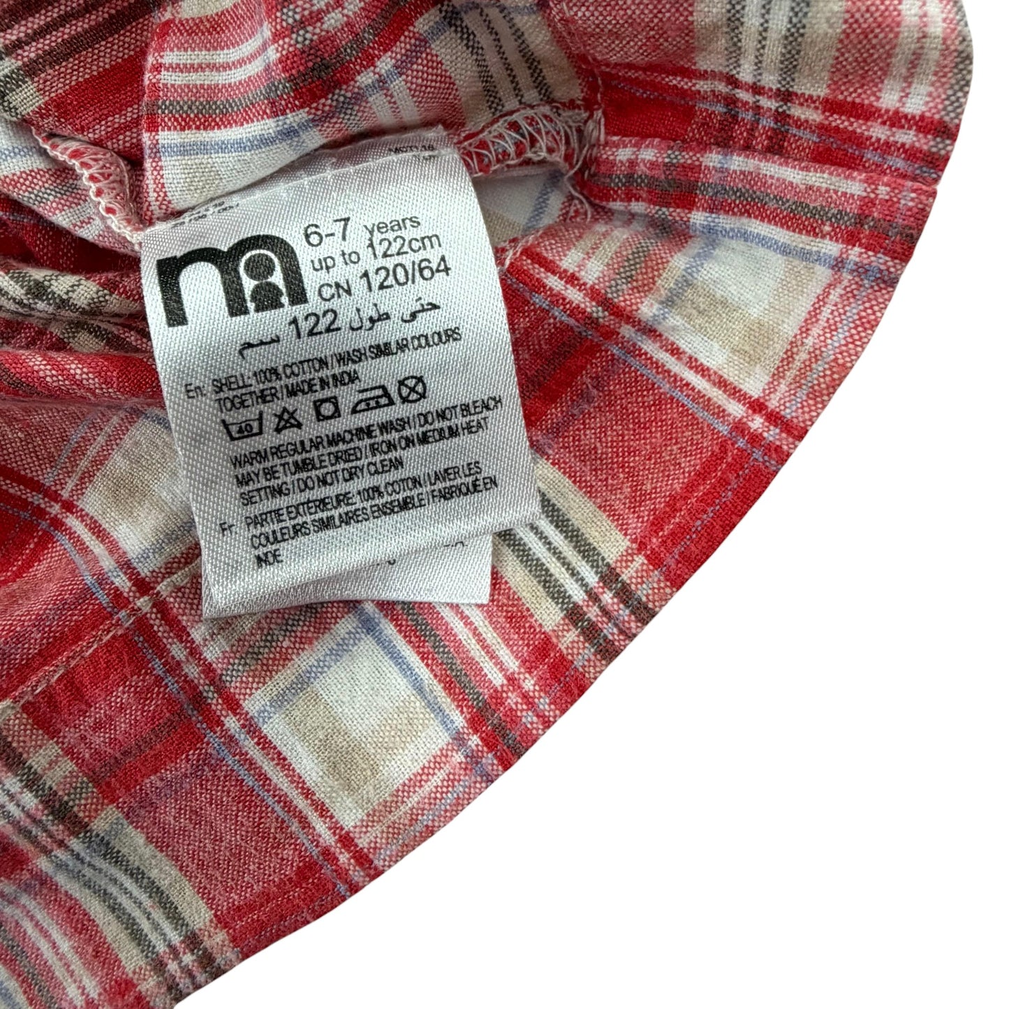 Mothercare 6-7 years red check dress cotton