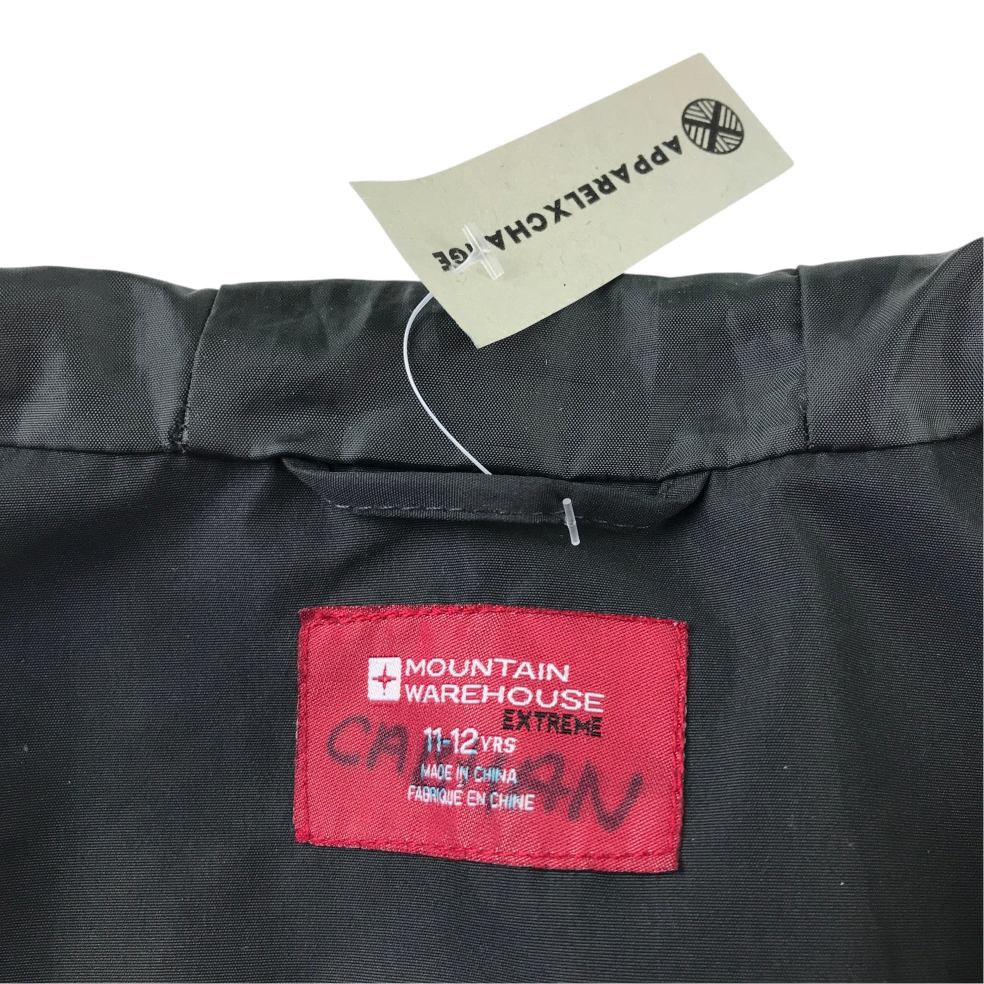 Mountain Warehouse 11-12 years black jacket showerproof polyester