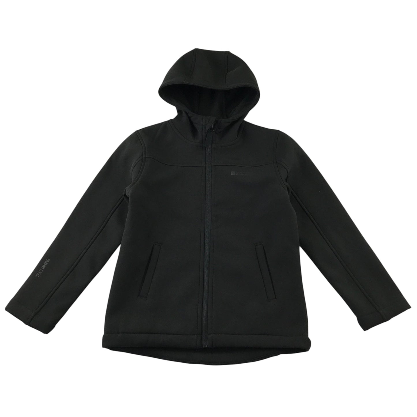 Mountain Warehouse 7-8 years black jacket fleece lined breathable showerproof polyester elastane