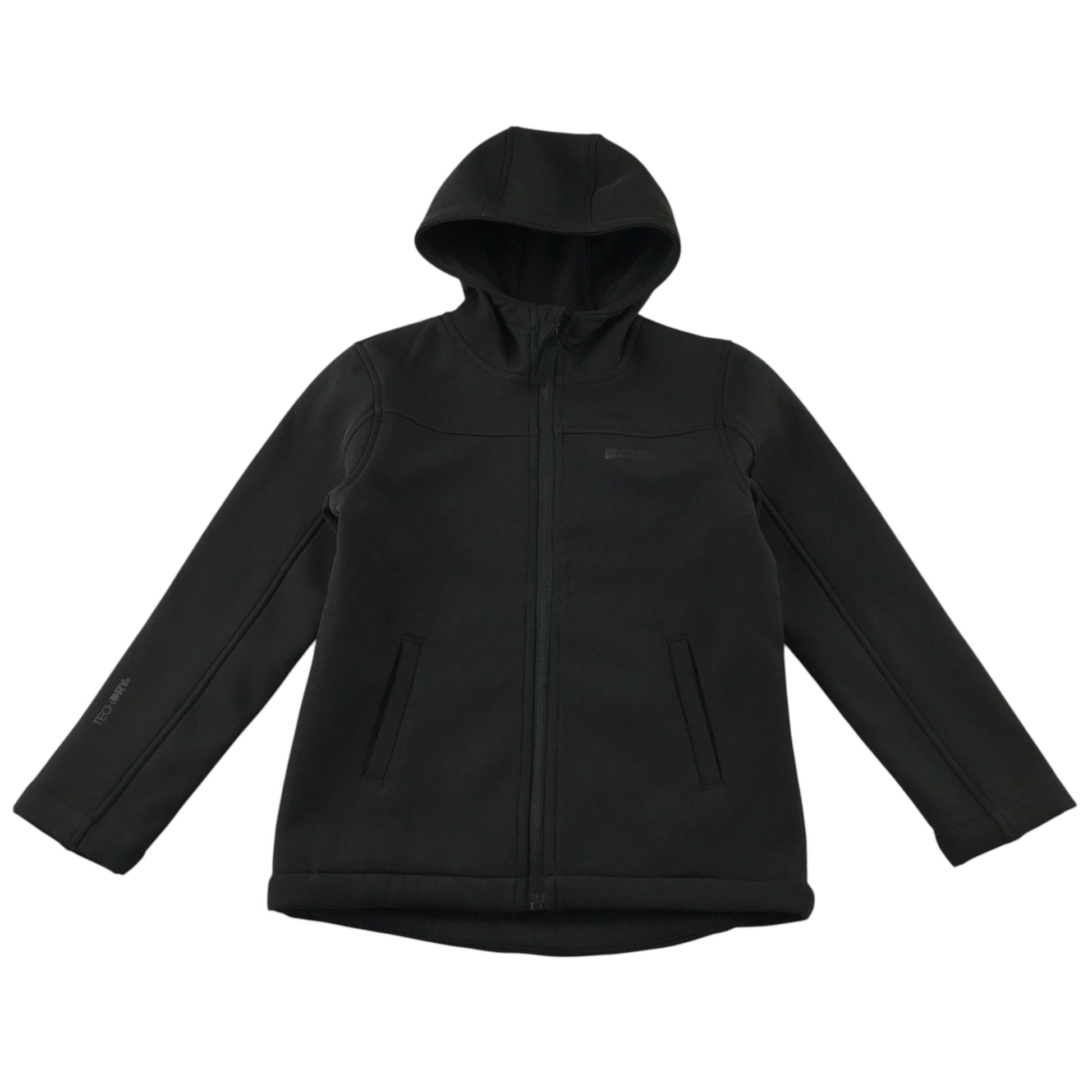 Mountain Warehouse 7-8 years black jacket fleece lined breathable showerproof polyester elastane