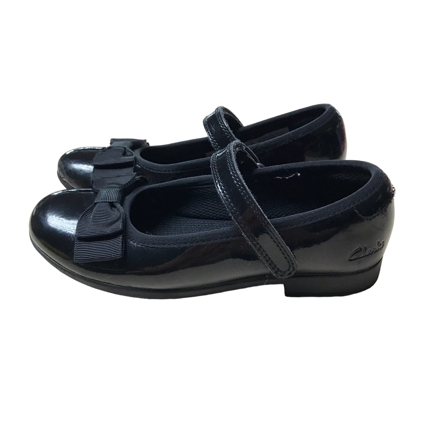 Clarks Black Bowtie School Shoes Shoe Size 11.5F junior