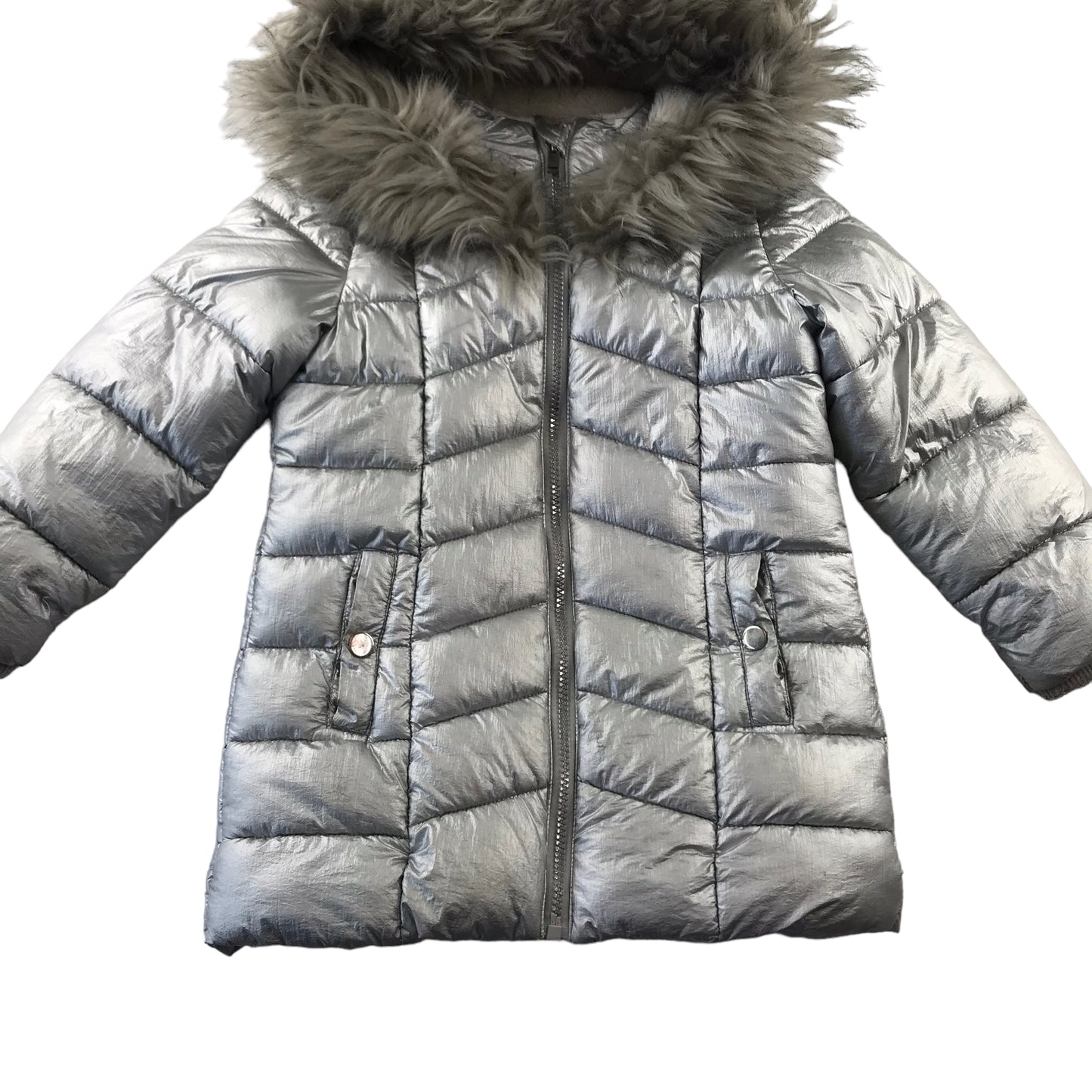 Matalan Jacket Age 6 Silver Puffer Parka