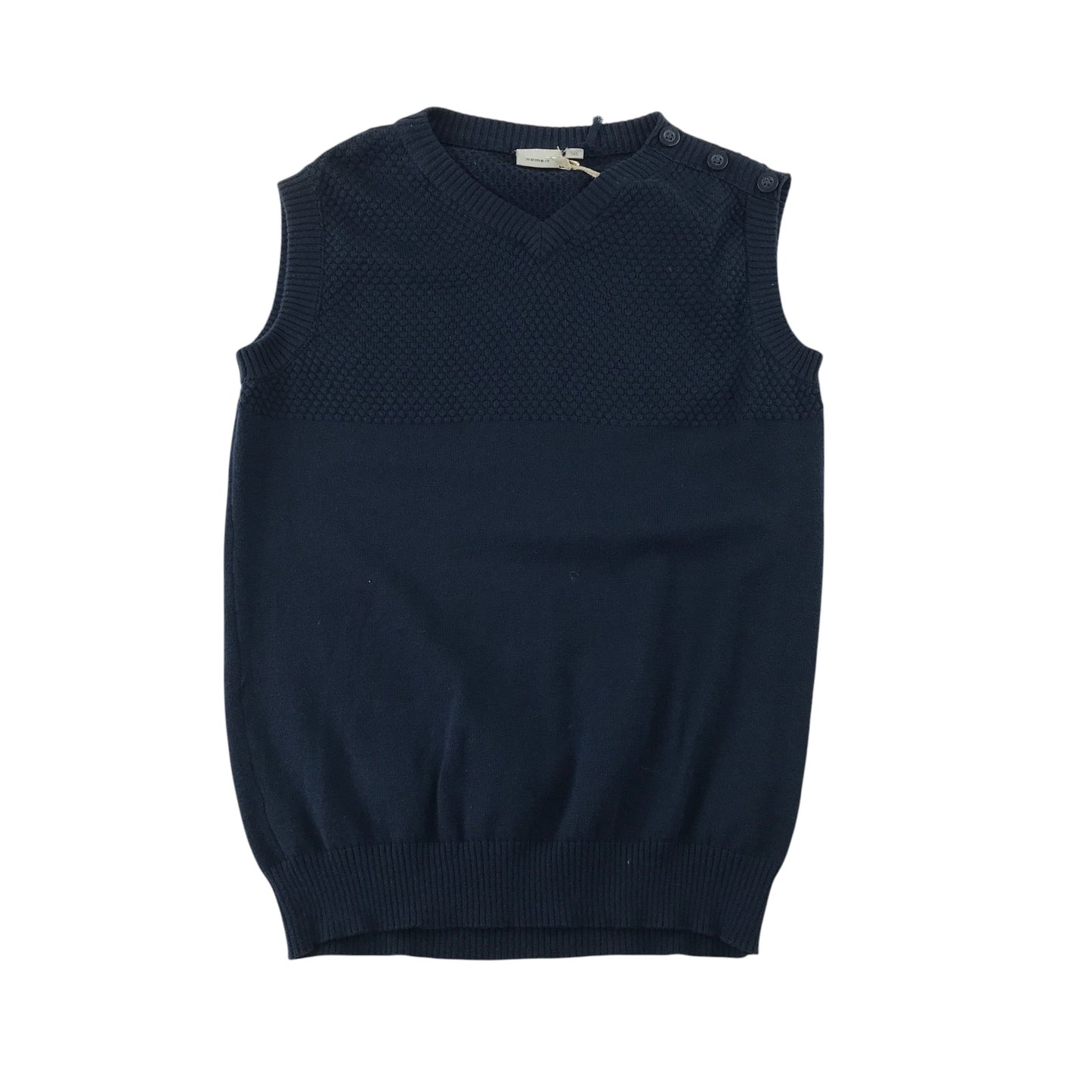 Name it 11-12 years navy vest jumper v-neck cotton