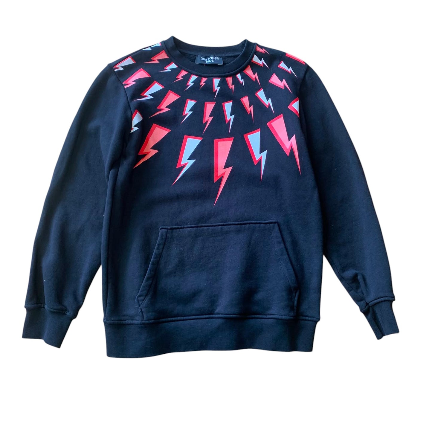 Neil Barrett 11-12 years black sweater Fair Isle Comic Thunderbolt