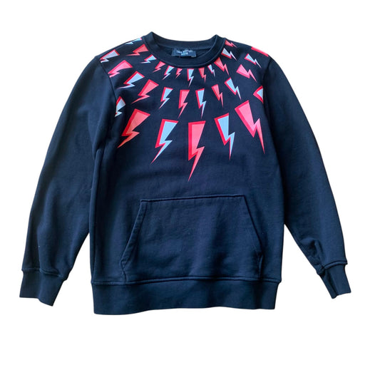 Neil Barrett 11-12 years black sweater Fair Isle Comic Thunderbolt