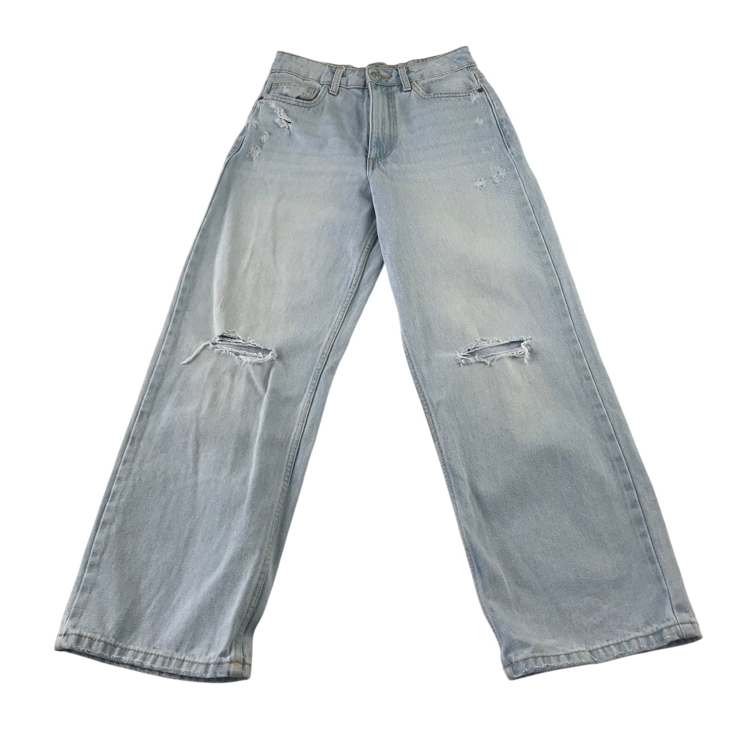 New Look 11-12 years light blue wide leg cotton jeans