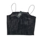New Look 12-13 years black velvet sparkly crop top polyester elastane