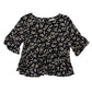 Next 11-12 years black floral blouse viscose