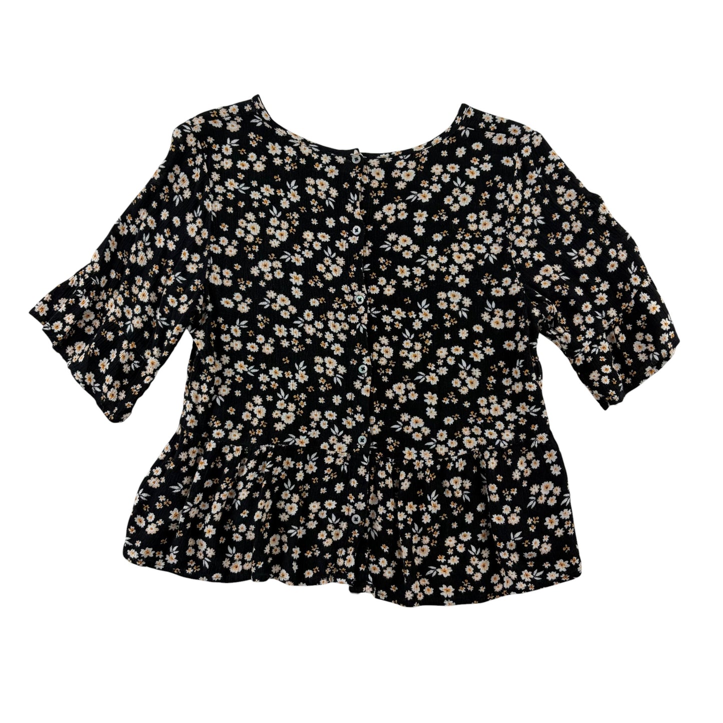 Next 11-12 years black floral blouse viscose