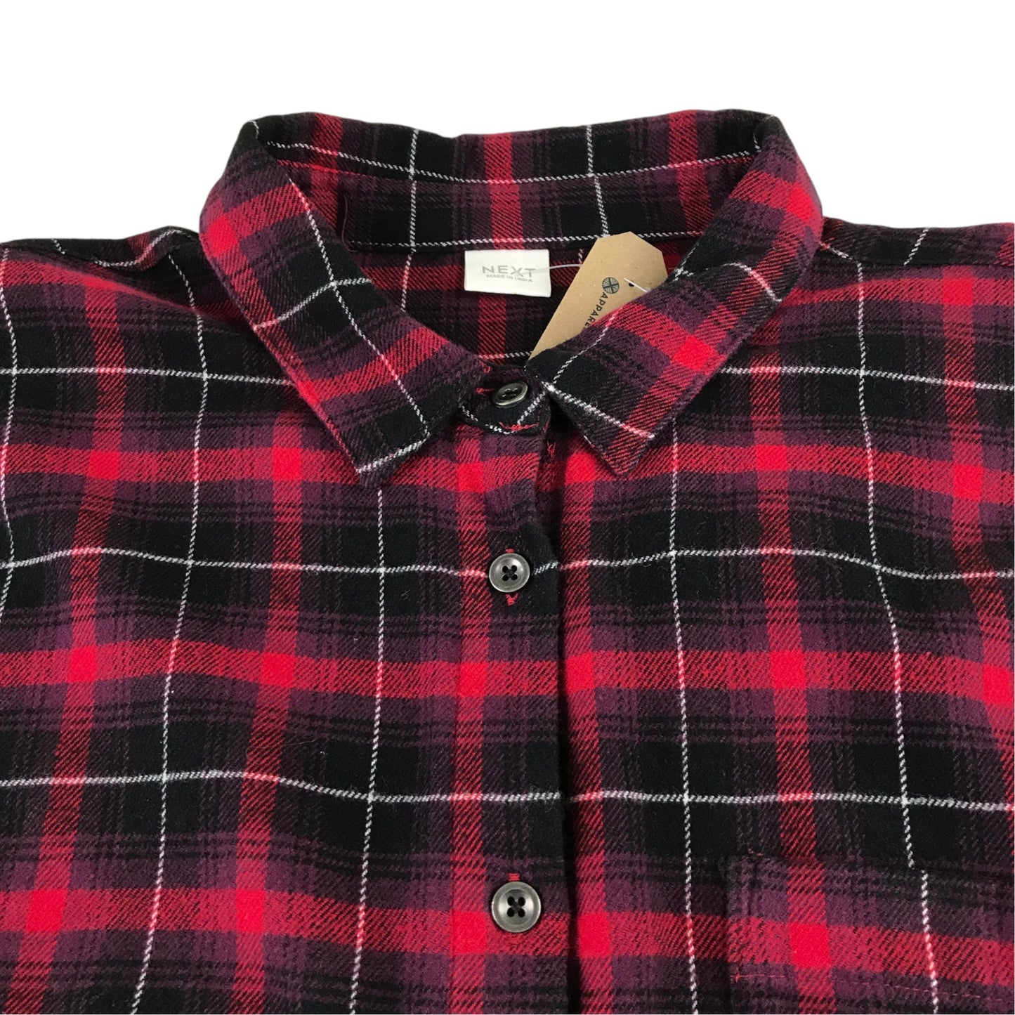 Next 11 years red tartan check shirt cotton
