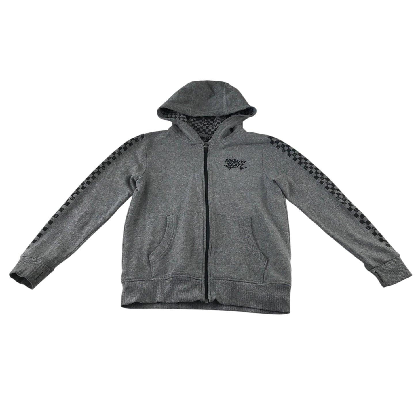 Next 12 years grey zip up hoodie cotton polyester