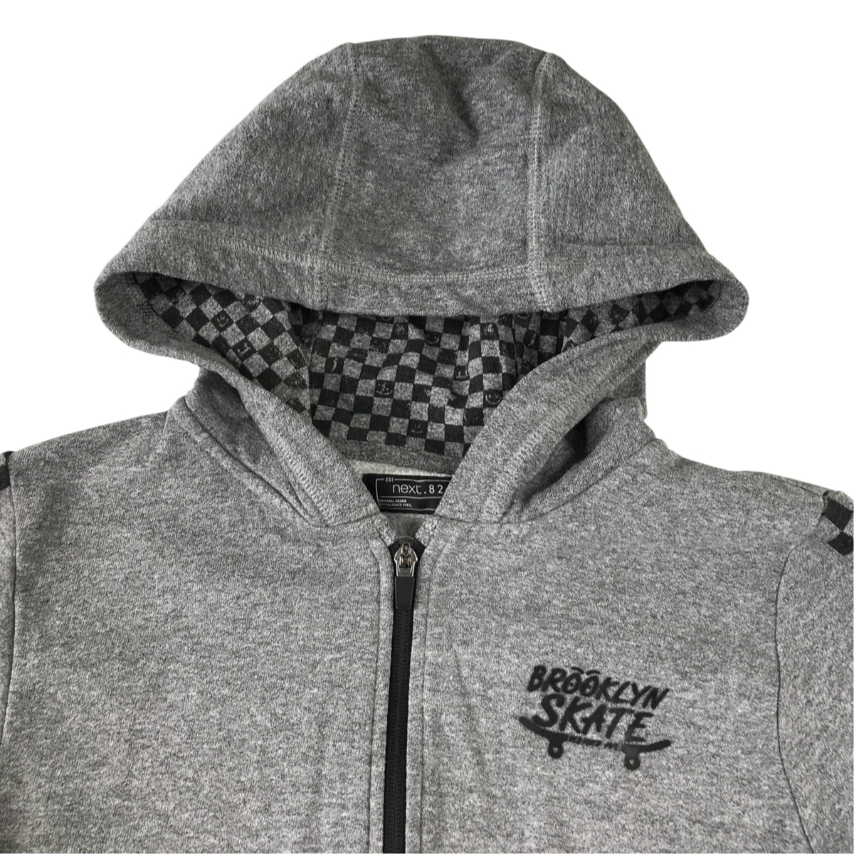 Next 12 years grey zip up hoodie cotton polyester
