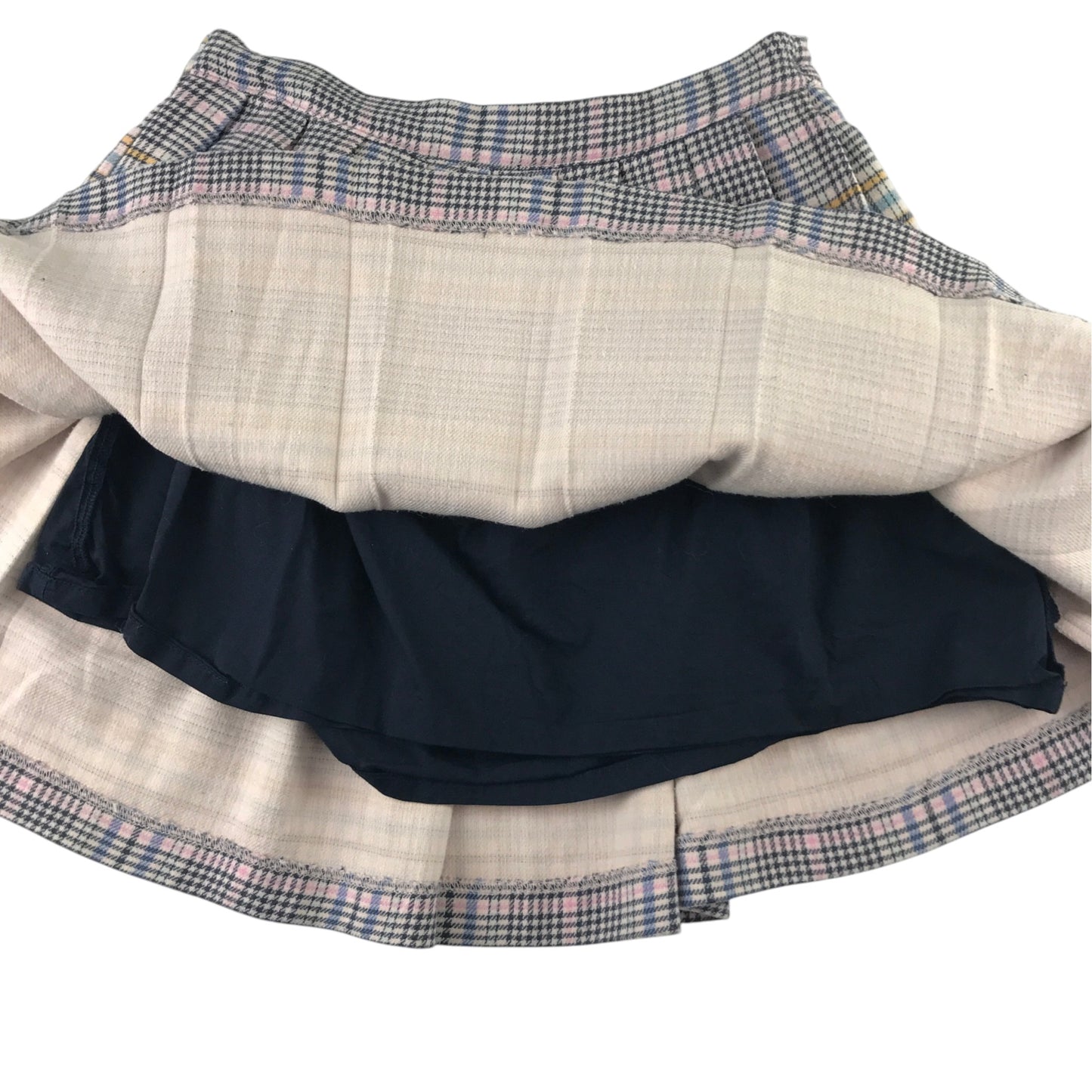 Next 14 years grey check skirt polyester elastane cotton
