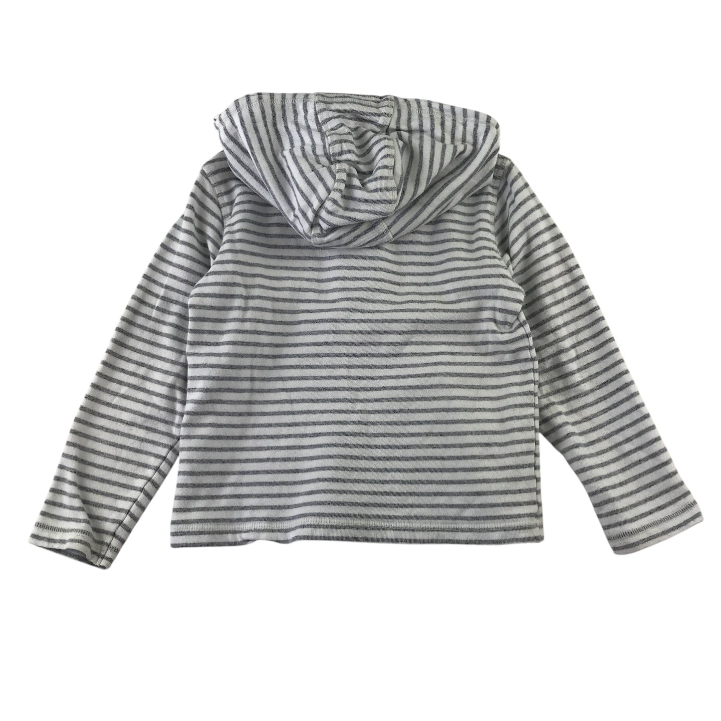 Next 4-5 years grey stripy cotton hoodie