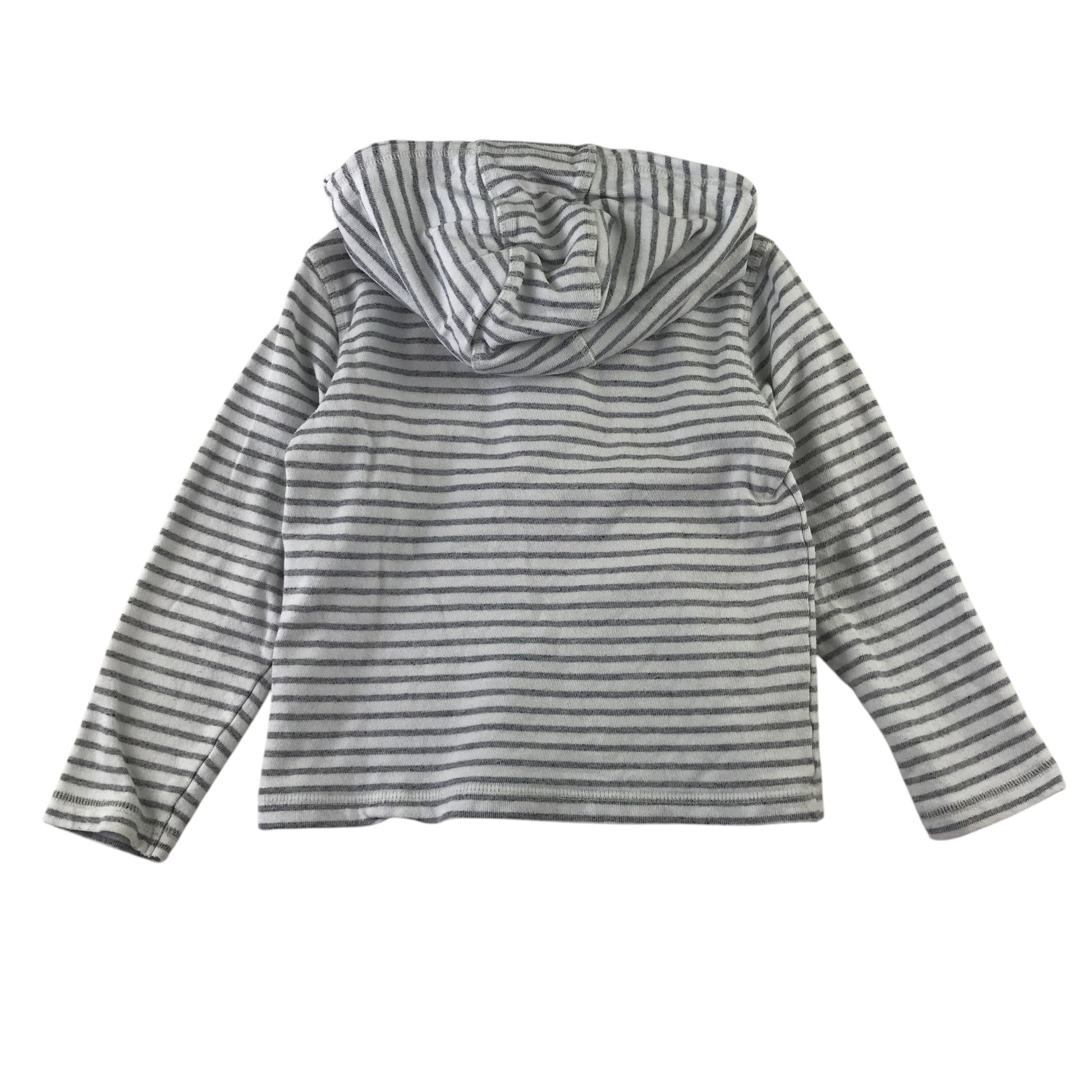 Next 4-5 years grey stripy cotton hoodie