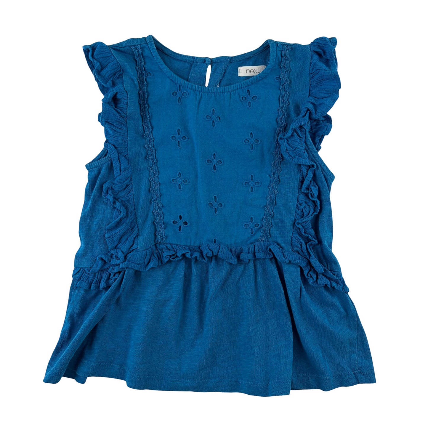 Next 5-6 years blue frill blouse cotton viscose