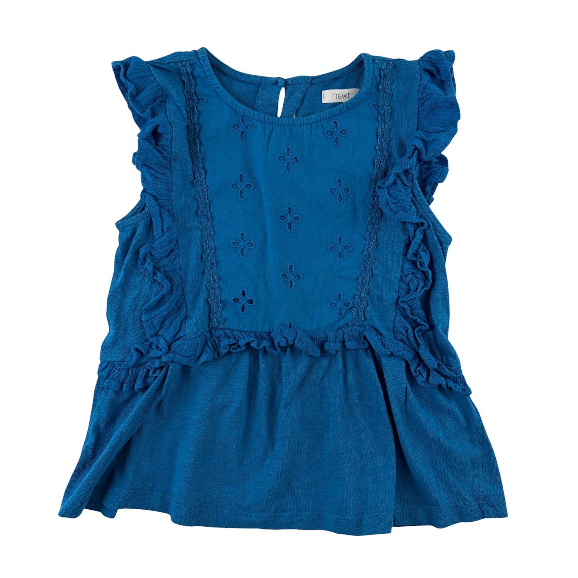 Next 5-6 years blue frill blouse cotton viscose