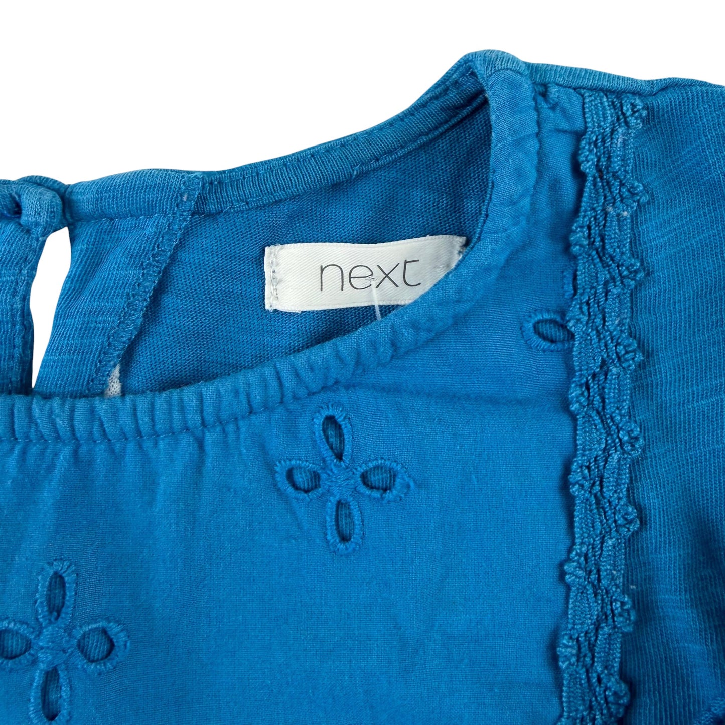 Next 5-6 years blue frill blouse cotton viscose