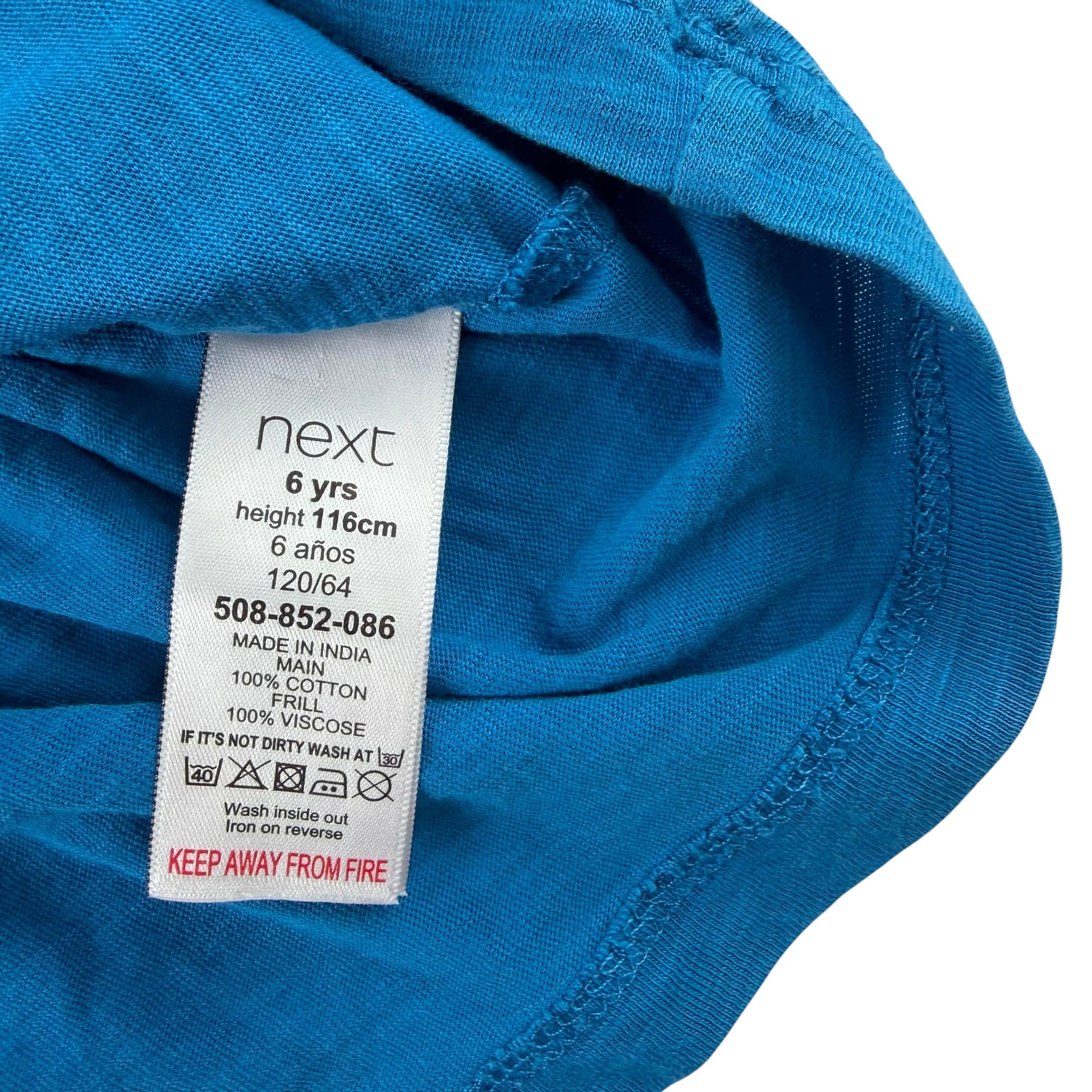 Next 5-6 years blue frill blouse cotton viscose