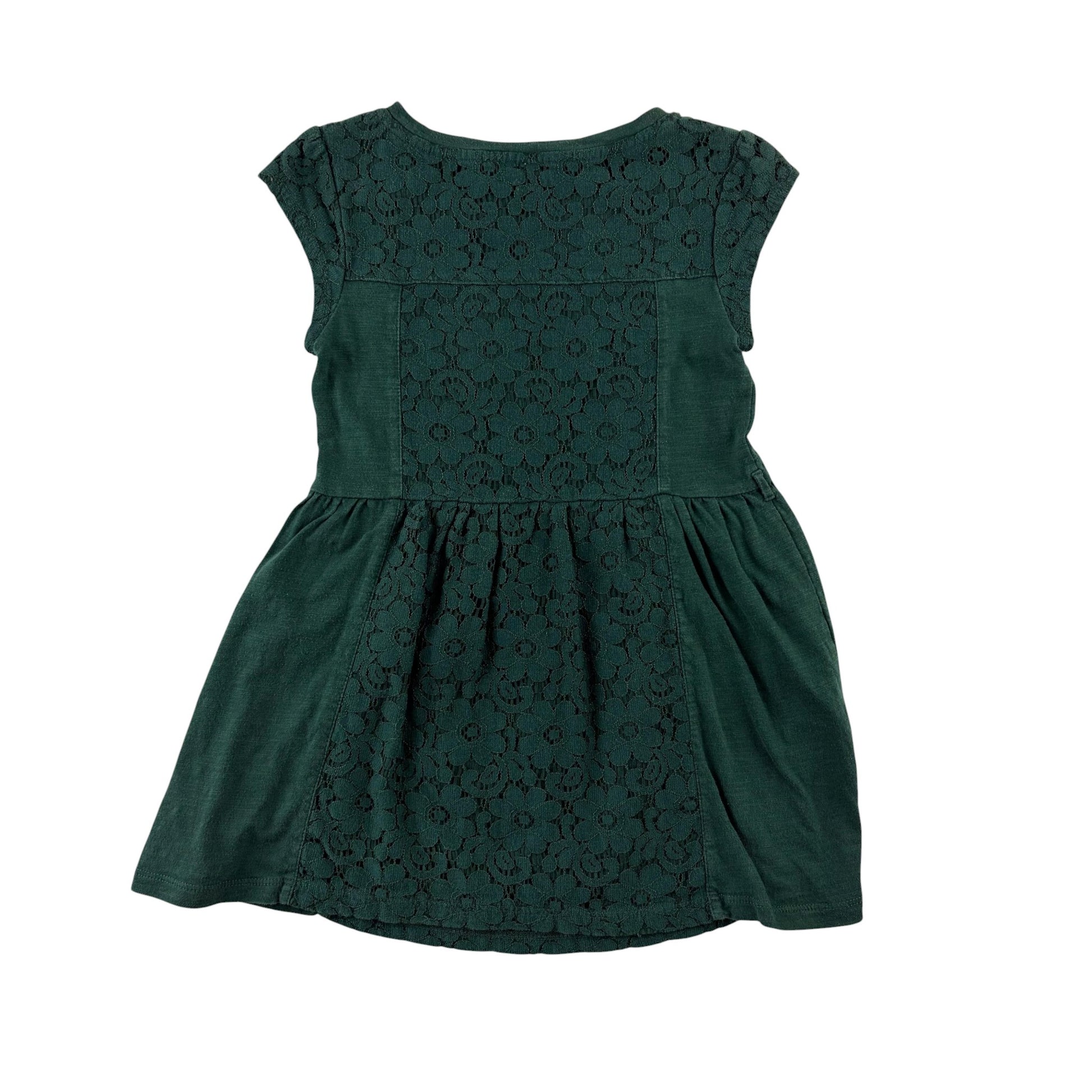Next 5-6 years green floral pattern dress cotton