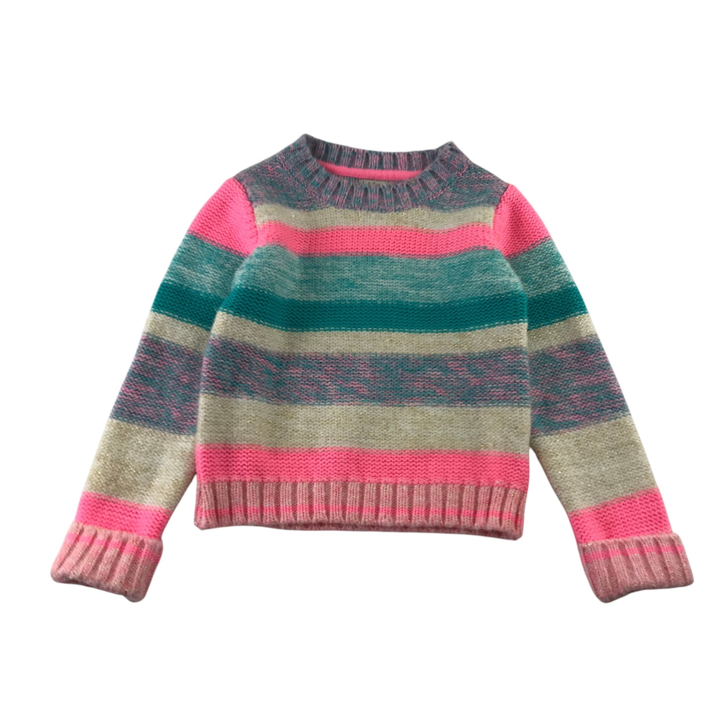 Next 5-6 years pink and blue stripy jumper acrylic polyester