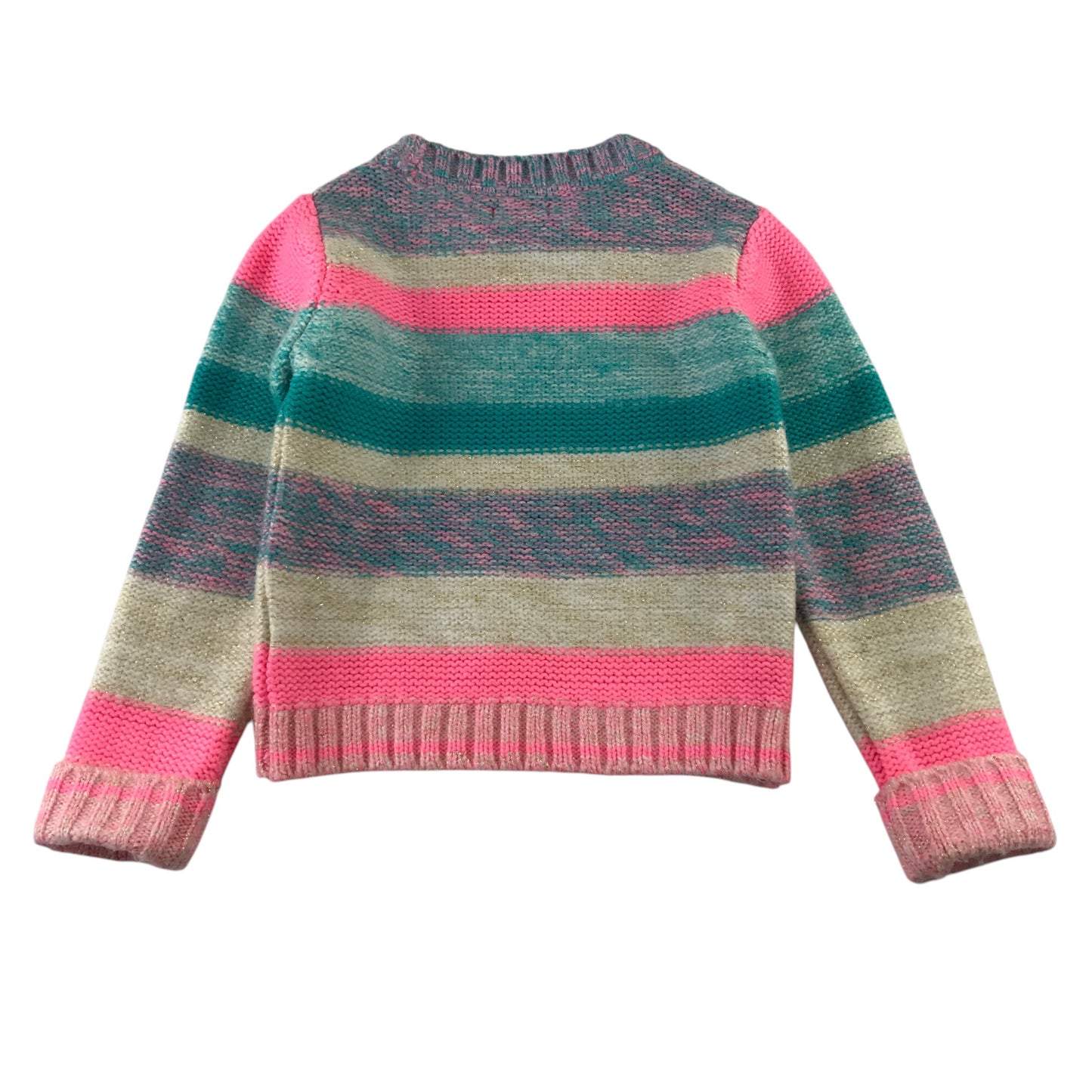 Next 5-6 years pink and blue stripy jumper acrylic polyester