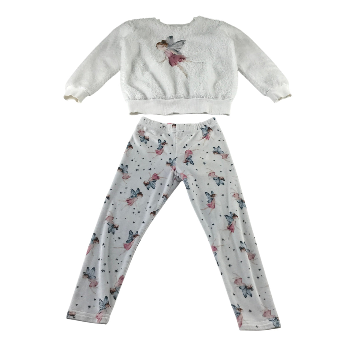 Next 6-7 years white pyjama set polyester elastane