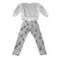 Next 6-7 years white pyjama set polyester elastane