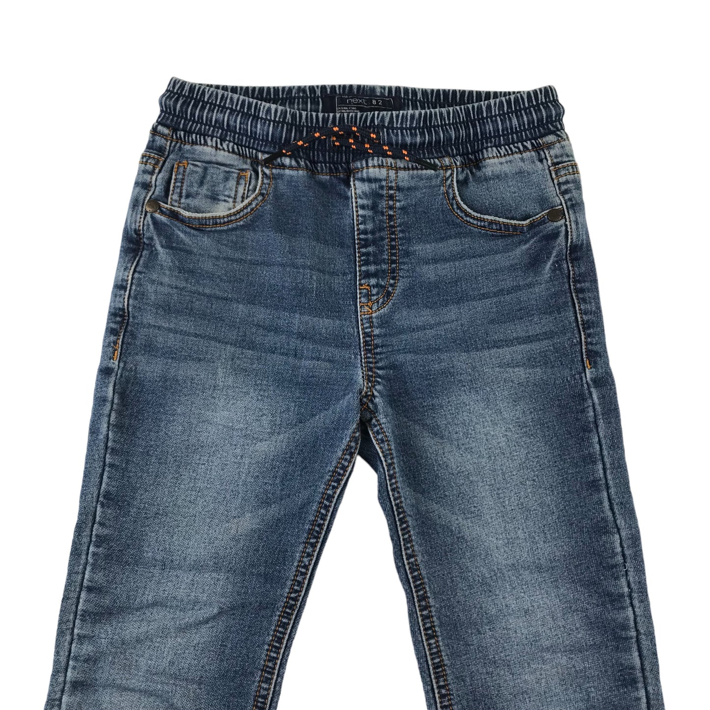 Next jeans 7 years blue stretchy skinny leg pull up jogger style