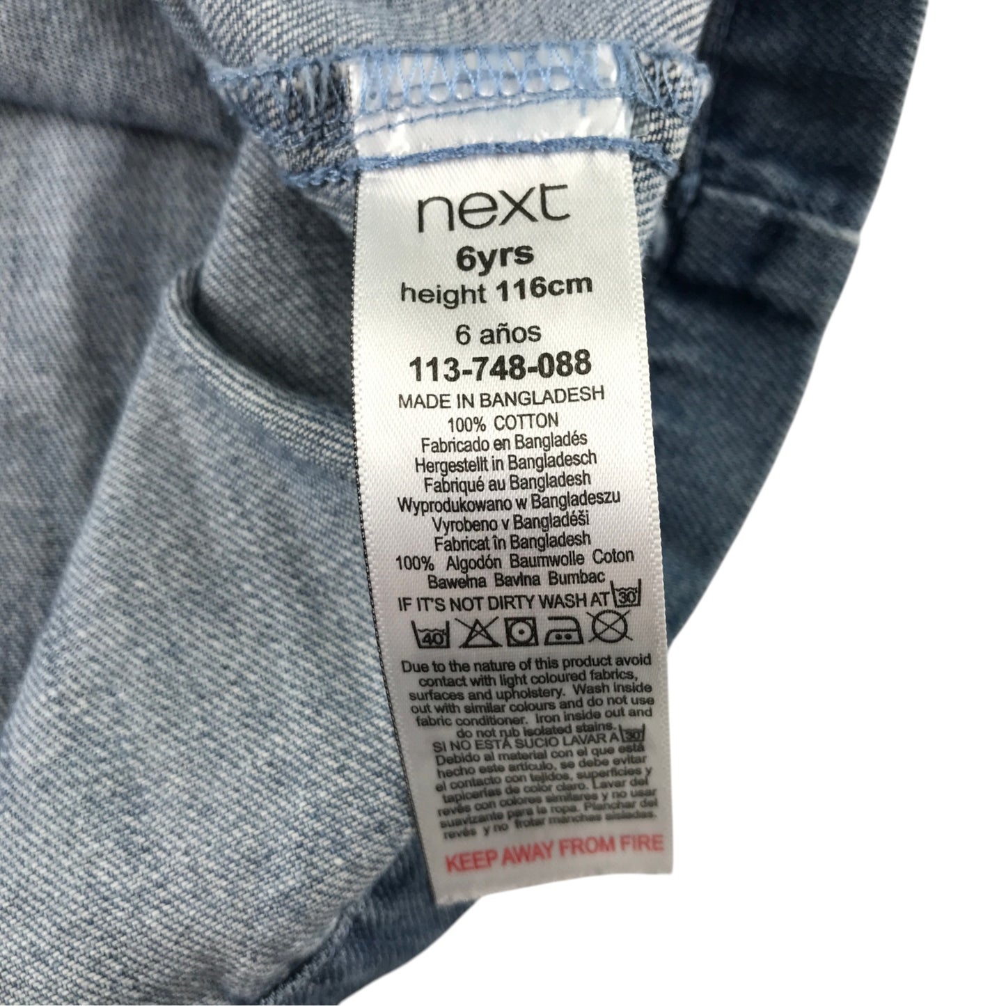 Next 6 years blue denim dress cotton