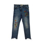 Next 6 years blue floral jeans cotton elastane