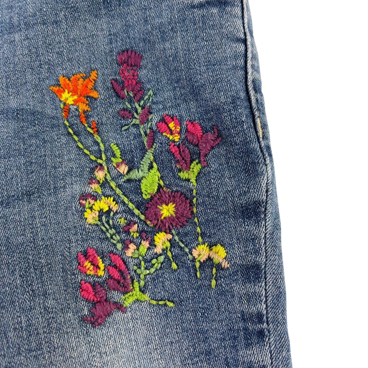Next 6 years blue floral jeans cotton elastane