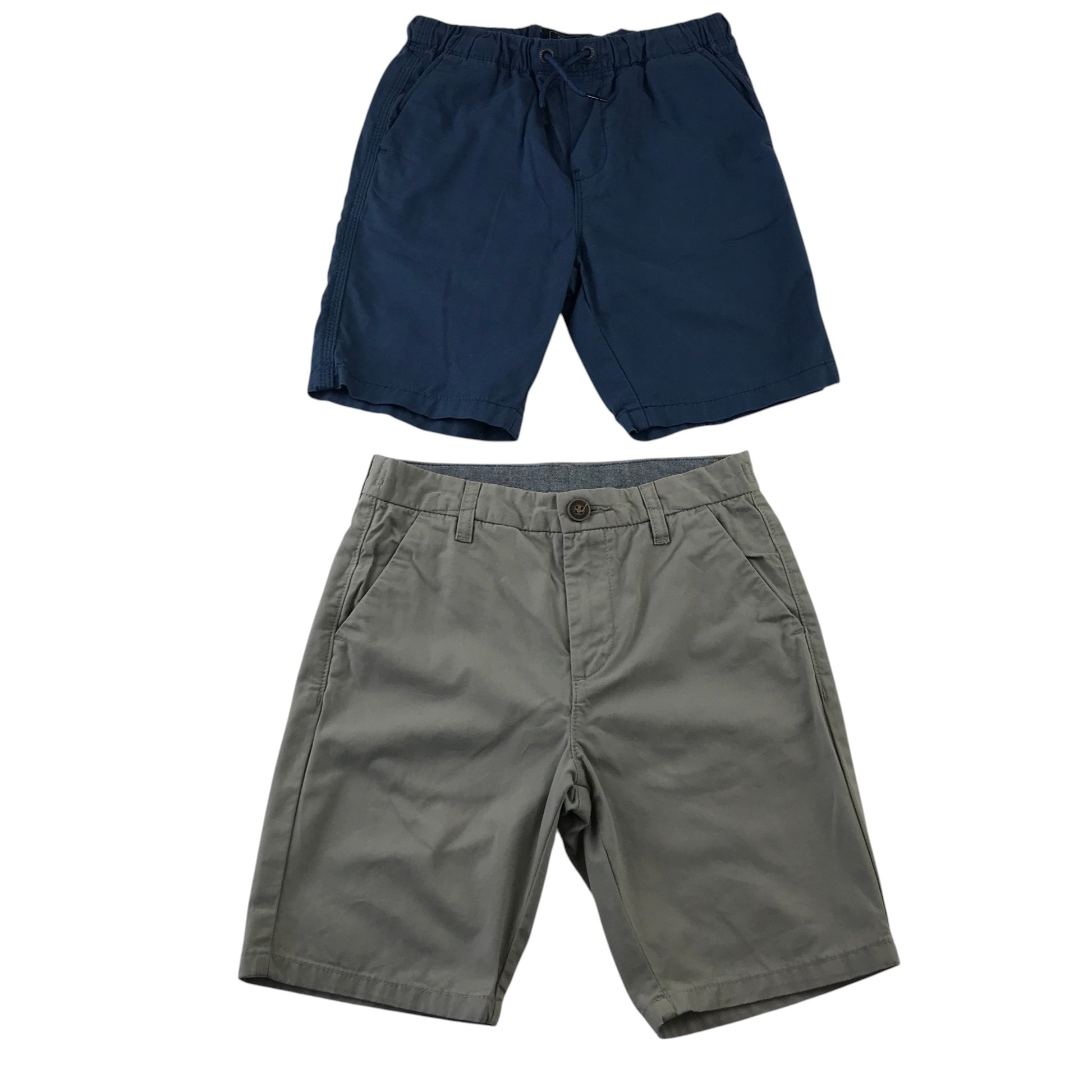 Next 7-8 years shorts bundle blue and khaki grey cotton