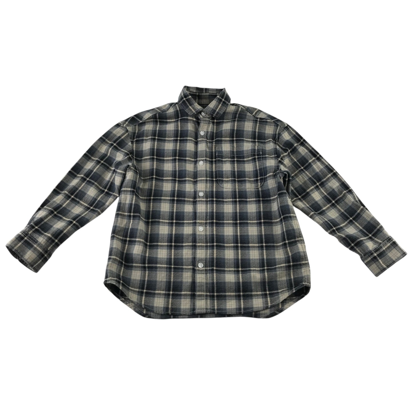 Next 7 years grey tartan check shirt cotton