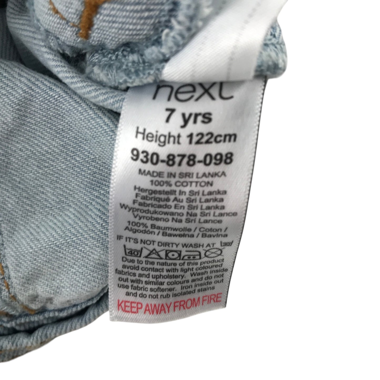 Next 7 years light blue denim jacket cotton
