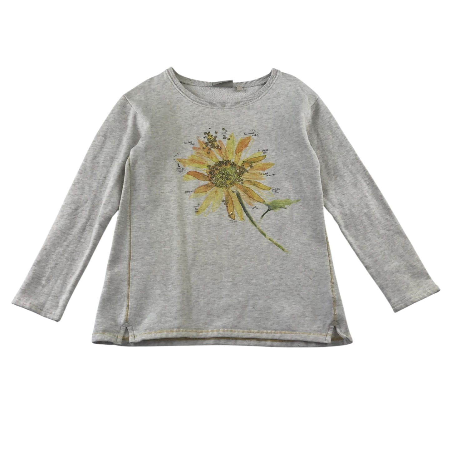 Next 8-9 years cream light jumper sunflower cotton polyester